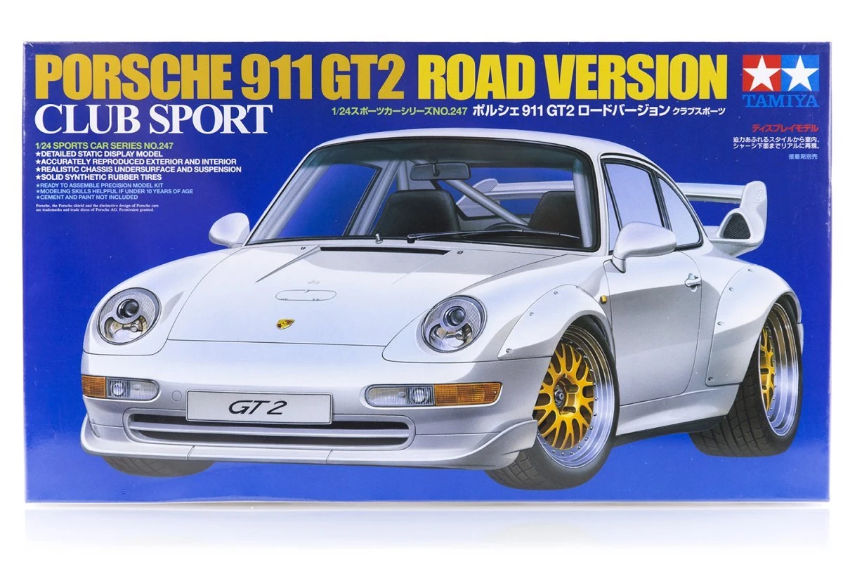 24247 | Tamiya 1/24 Porsche 911 GT2 Road Version Club Sport Scaled Plastic Model Kit 3 24247 | Tamiya 1/24 Porsche 911 GT2 Road Version Club Sport Scaled Plastic Model Kit