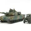 25186 | Tamiya 1/35 Japanese JGSDF Type 90 Tank W/ Type 73 Light Truck Scaled Plastic Model Kit