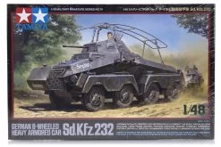 32574 | Tamiya 1/48 German 8 Wheeled Heavy Armored Car (Sd.Kfz.232) Scaled Plastic Model Kit
