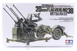 35091 | Tamiya 1/35 German 20mm MIT Sd. Ah. 52 Flakvierling 38 Scaled Plastic Model Kit