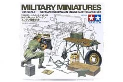 35220 | Tamiya 1/35 German Kubelwagen Engine Maintenance Set Scaled Plastic Model Kit