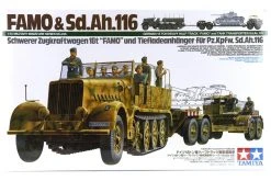 35246 | Tamiya 1/35 German 18 Ton Heavy Half-Track FAMO (Sd.Kfz. 9) & Tiefladeanhanger Tank Transporter (Sd.Ah. 116) Scaled Plastic Model Kit