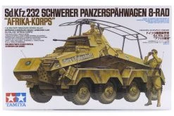 35297 | Tamiya 1/35 German Schwerer Panzerspahwagen 8-Rad Afrika Korps (Sd.Kfz. 232) Heavy Armored Car Scaled Plastic Model Kit