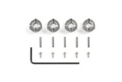 53569 | Tamiya Silver Aluminium 12mm Wheel Hexes (6mm Thick) 4Pcs W/ Hardware