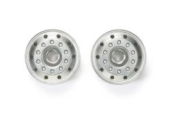 56517 | Tamiya 1/14 1.7" Truck Front Metal Plated Matte Silver Rims 2Pcs