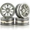 9335534 | Tamiya 1.9" (2mm Off-Set) Mesh Silver Rims 4Pcs