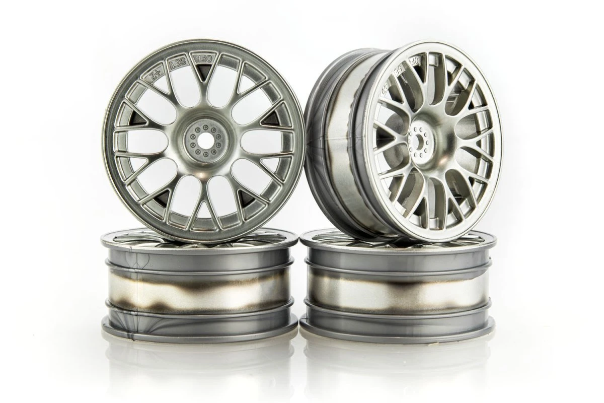 9335534 | Tamiya 1.9" (2mm Off-Set) Mesh Silver Rims 4Pcs 3 9335534 | Tamiya 1.9" (2mm Off-Set) Mesh Silver Rims 4Pcs