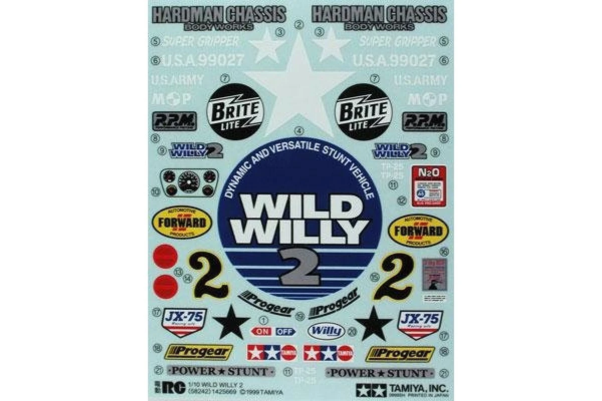 9495329 | Tamiya Wild Willy Sticker And Decal Sheet 2 9495329 | Tamiya Wild Willy Sticker And Decal Sheet